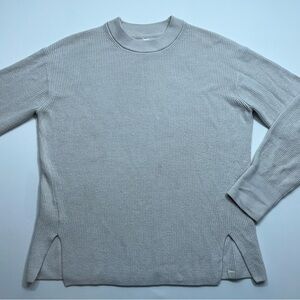 Lululemon Merino Wool Blend Ribbed Crewneck Sweater Womens Size 6 Ivory LW3GKAS